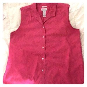 Sleeveless button down blouse